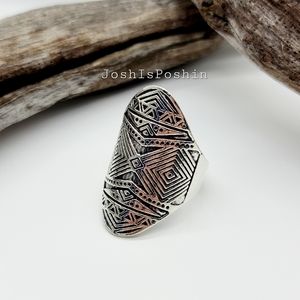 Silver vintage bohemian style ring